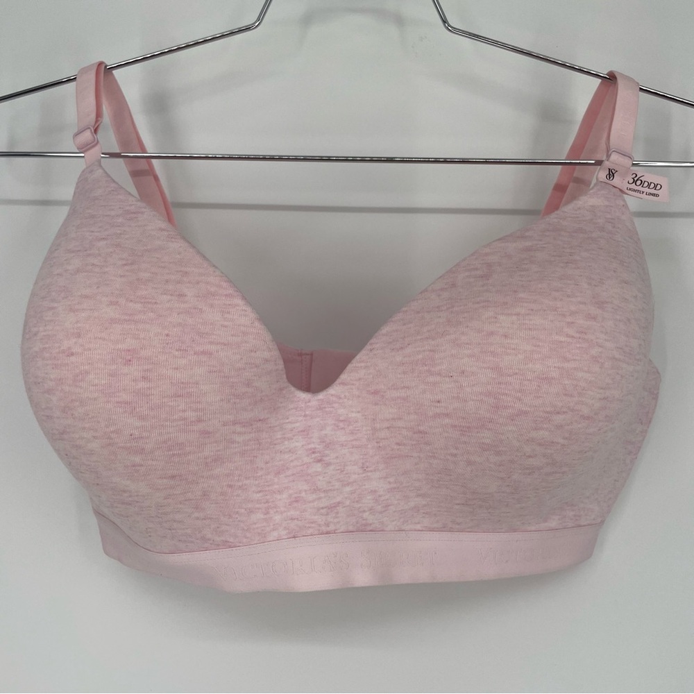 Victorias Secret T-Shirt Lightly Lined Smooth Micro-Rib Wireless Bra Womens Pink